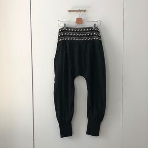 FLANNEL AU Embroidered Silk Jogger Pants